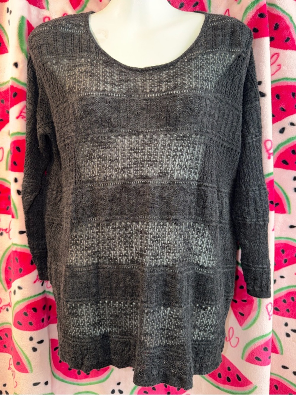 🖤 G.H. Bass & Co. Open-Knit Scoop Neck Sweater